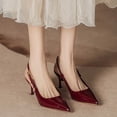 thumbnail image 6 of Ynynloco Women's Slingback High Heels Pointed Toe Stilettos Metal Buckle, Dress Party, Wedding, Pump Shoes, 6 of 7