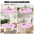 thumbnail image 6 of decorUhome Fitted Vinyl Tablecloth Round 43"-56" Diameter, Waterproof Wipeable PVC Table Cover, Moroccan, Pink, For Indoor or Outdoor, 6 of 8