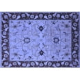 thumbnail image 1 of Ahgly Company Machine Washable Indoor Rectangle Oriental Blue Traditional Area Rugs, 7' x 9', 1 of 4