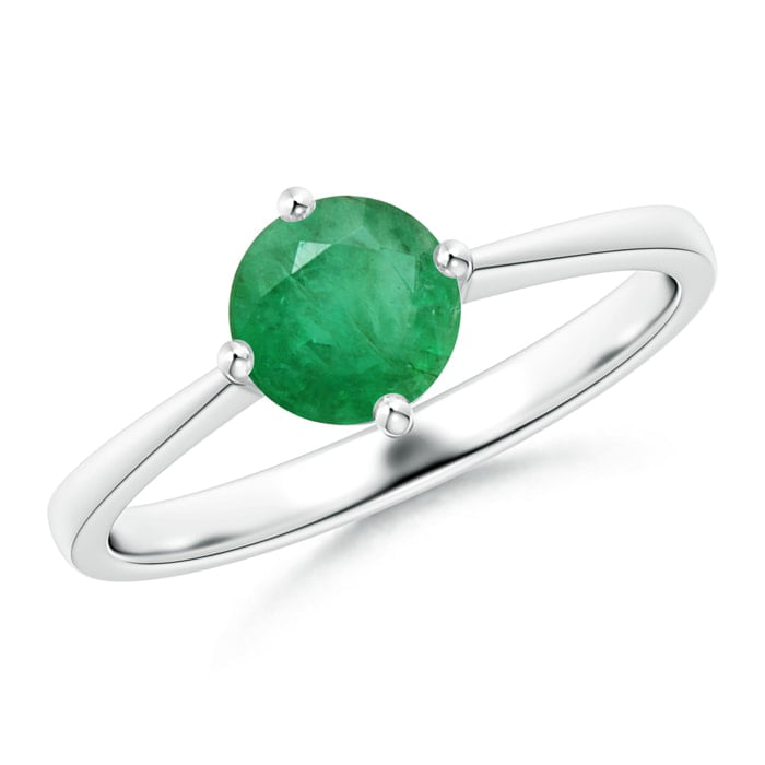 Simple silver Rectangular Natural Emerald Gemstones Wedding Bride Ring Size 6-10 