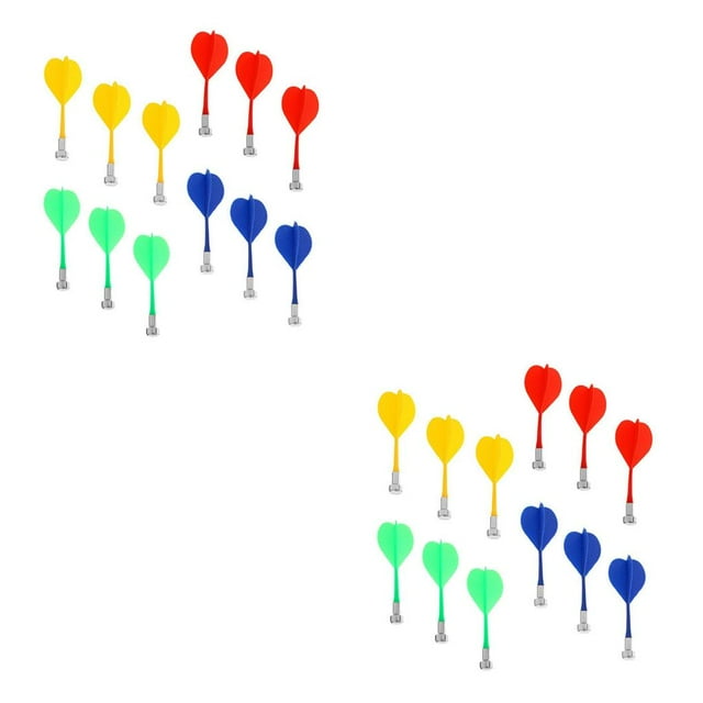 relayinert 12 Pieces/Set Magnetic Darts Plastic Wing Indoor Game Strong Adsorption Lightweight Practical Safety Replacement Darts 2Set