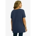 thumbnail image 2 of Jessica London Women's Plus Size Stretch Cotton Studded Square Neck Tunic, 2 of 4
