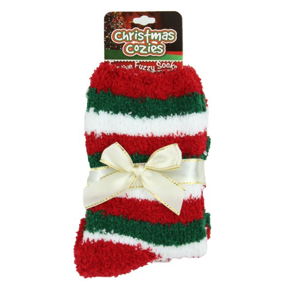 Christmas Cozies Christmas Cozies Festive Fuzzy Socks ((05) Red/Green