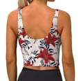 thumbnail image 4 of Goofa Lilies Flowers Printed Sports Bras for Women, High Impact Running Bra Workout Crop Tank Tops Longline Sports Bra Push up-XX-Large, 4 of 9