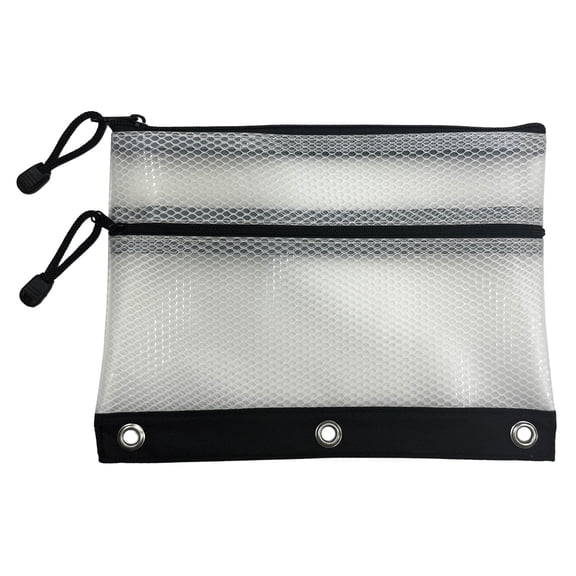 Pen+Gear 2-Zip Silicone Binder Pouch, Black