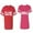 Men Red / Women Pink, variant on Clyde Bonnie Matching Couple Cotton Jerseys (Men Red / Women Red) (Men XXL / Women XXL)