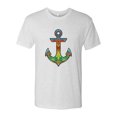 thumbnail image 2 of Wild Bobby, Trippy Mandala Nautical Colorful Mosaic Anchor | Mens Fashion Premium Tri Blend T-Shirt, Heather White, Small, 2 of 4