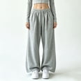 thumbnail image 4 of Drawstring Waist Women Casual Sweatpants Ladies Baggy Lounge Bottoms Pocket Wide Leg Joggers Pant Sports Pants, 4 of 7