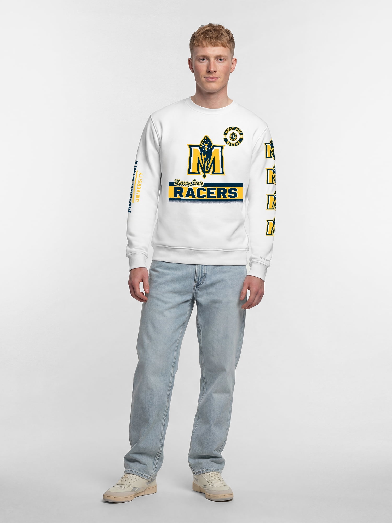 Murray State Racers Reebok Mens White Crew Sweatshirt
