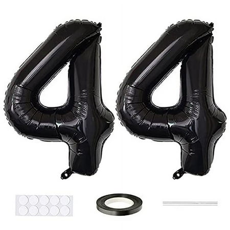 Xihuimay Number 44 Balloons 40 inch Digital Balloon Alphabet 44 Birthday Balloons Digit 44 Helium Balloons Big Balloons for Birthday Party Supplies Wedding Bachelorette Bridal Shower, Black Number 44