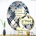 thumbnail image 3 of Designart "Blooming Brush of White and Blue Poinsettias" Poinsettias Plaid Round Wall Mirror - Floral Oval Printed Decorative Mirror - Multiple Color Options, 3 of 5