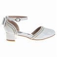 thumbnail image 2 of Badgley Mischka Girls Low Heeled Dress Shoes. (Little Kids and Big Kids) White Patent Size 13, 2 of 7