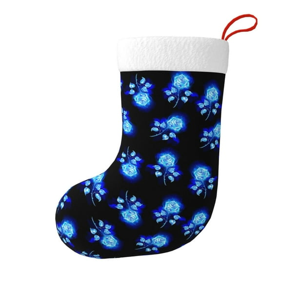 Blue Rose Christmas Stockings 18 Ince ,Gifts Stocking Family Party Decorations For Holiday Tree Decor