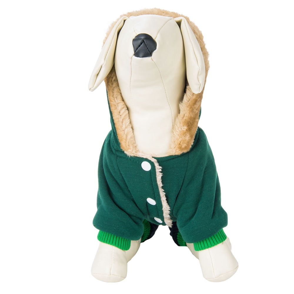 CUECUEPET Hoodie Cotton Gender Neutral Jacket for Small to Medium Sized Dogs (Green / Blue Plaid) [Multiple Sizes Available]
