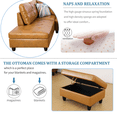 thumbnail image 6 of Caberryne Leather Sectional Sofa for Living Room Furniture Set ,Sectional Couch Set L Shape Sofa with Storage Ottoman for Living Room/Apartment（Ginger,Facing Left Chaise）, 6 of 6
