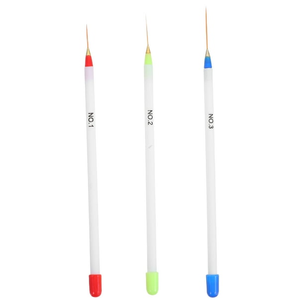3 bolígrafos para punteado y dibujo de uñas, ideales para trabajos finos de arte de uñas (blancos).
