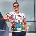 thumbnail image 3 of Lsque Sanrio Pattern Golf Shirts for Men Dry Fit Print Moisture Wicking Performance Short Sleeve Polo Shirt-Large, 3 of 7