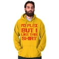 thumbnail image 5 of Flex But Like This Funny Gym Exercise Hoodie Hooded Sweatshirt Men Brisco Brands 3X, 5 of 6