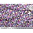 thumbnail image 2 of Soimoi Purple Cotton Voile Fabric Star & Brush Stroke Abstract Print Sewing Fabric Yard 42 Inch Wide, 2 of 3