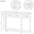52in Sofa Console Table with 4 Drawers and Bottom Slatted Entry Hallway