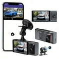thumbnail image 1 of Danhjin Dash Cam 3 Channel Dash Cam Front And Rear Inside 1080P Dash Camera for Cars Dashcam Three Way Car Camera With Infrared Night Vision Loop Recording App, 1 of 9