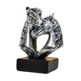 thumbnail image 3 of Figura de cabeza de caballo doble, estatua de caballo, bendición, recuerdo, adorno de mesa para Negro Plata, 3 of 9