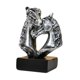 thumbnail image 3 of Figura de cabeza de caballo doble, escultura artística de resina, artesanía, adorno de escritorio único Negro Plata, 3 of 9