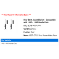 thumbnail image 2 of Rear Strut Assembly Set - Compatible with 1992 - 1995 Honda Civic 1993 1994, 2 of 2