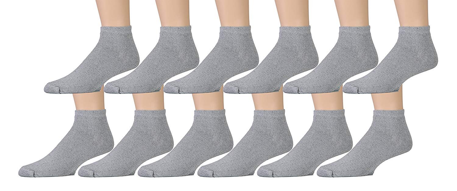 Yacht & Smith 12 Pairs of excell Mens Diabetic Ankle Socks, Low Cut