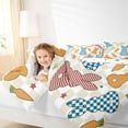 thumbnail image 3 of Erosebridal Cute Rabbit Print 7pcs Bedding Comforter Set,Colorful Stars Print Queen Bedding Sets For Kids,Reversible, 3 of 7