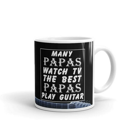 Many Papas Watch TV The Best Papas Play Guitar Coffee Tea Ceramic Mug Office Work Cup Gift 11
