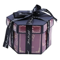 Nmdmisc Creative Surprise Explosion Gift Box,DIY Scrapbooking Set,Scrapbook DIY Handmade Photo Album Box with 6 Faces for Birthday Anniversary Valentine Day Wedding Proposal Engagement Gifts,Purple