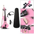 thumbnail image 3 of Violín eléctrico silencioso 4/4 Accesorios con accesorios de violín Bolsa de transporte de violín Conjunto de violín silencioso Práctica Rosa CUTICAT violín eléctrico, 3 of 8
