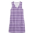 thumbnail image 7 of QUNYINEY A Line Sun Dresses for Women 2026 Mini Plaid Casual Sleeveless Tank Dress with Pockets Loose Fit Vacation V Neck Dresses, 7 of 7
