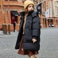 thumbnail image 6 of MKOSPLRT Girl's Winter Thicken Puffer Long Coat Warm Jacket Solid Dwon Coats Full Zip Knee Length Quilted Outwear with Hood 5-13Y, 6 of 10