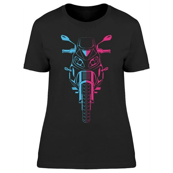 Motorbike Front View Art T-Shirt Women -Image by Shutterstock, Female XX-Large
