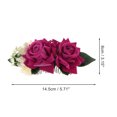 thumbnail image 2 of Unique Bargains 1 Pc Women's Styling Simulated Flowers Hair Clips Comb for Parties Rose Red Polyester Fabric Iron, 2 of 4