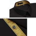 thumbnail image 4 of Mens Long Sleeve Dress Shirt Regular Fit Button Down with Inner Contrast for Weddings Business, 4 of 9