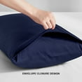 thumbnail image 4 of Flxxie 1800 Count Double Brushed Microfiber Envelope Pillowcases Set of 2, Queen, 20" x 30", Navy Blue, 4 of 6