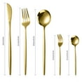 thumbnail image 3 of Btomtd 30 Piece Steak Serving Tableware Set in Stainless Steel with Knife Fork Spoon Household Cutlery Set, Gold, 3 of 6