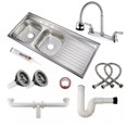 thumbnail image 1 of Kit Fregadero Tarja de Acero Inoxidable Premium Bautech-Solvex (Ecurridor lado derecho), 1 of 5