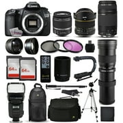 Canon EOS 60D DSLR SLR Digital Camera + 18-55mm IS II + 6.5mm Fisheye + 55-250 IS STM + 420-1600mm Lens + Filters + 128GB Memory + i-TTL Autofocus Flash + Backpack + Case + 70" Tripod + 67" Monopod