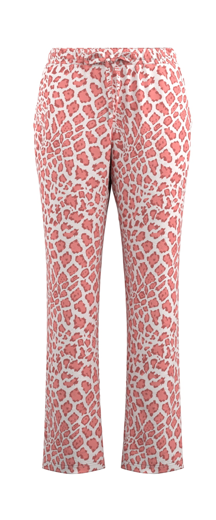 women's fleece pant,soft comfort knit ,white ground with leopard print