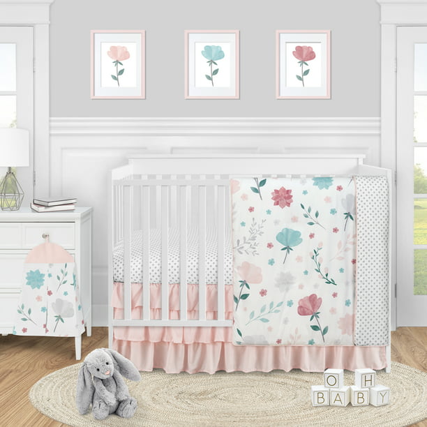 Sweet Jojo Designs Fl Rose Flowers, Woodland Creatures Baby Bedding Set