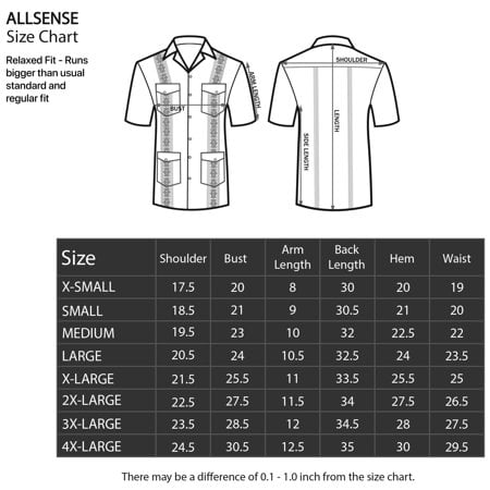 Allsense Chemises Guayabera Cubaines à Manches Courtes pour Hommes 20-20.5N 4TG Bleu Clair