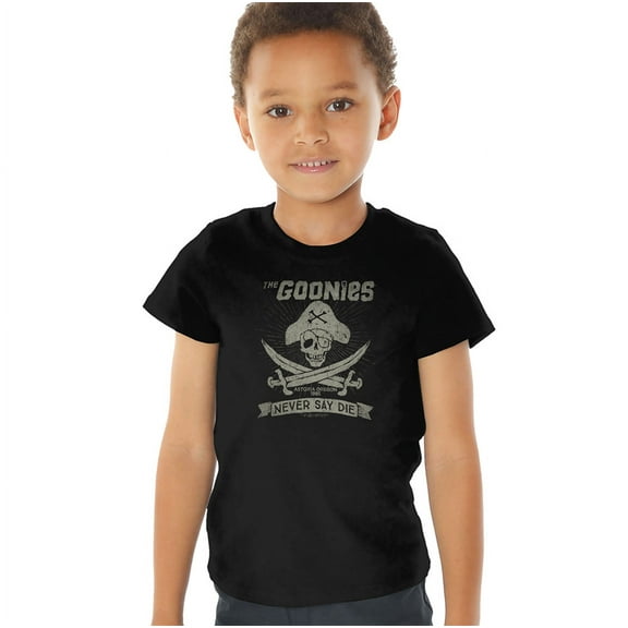 The Goonies Never Say Die Kids T Shirt (3) for Youth Toddler Boys and Girls, Black