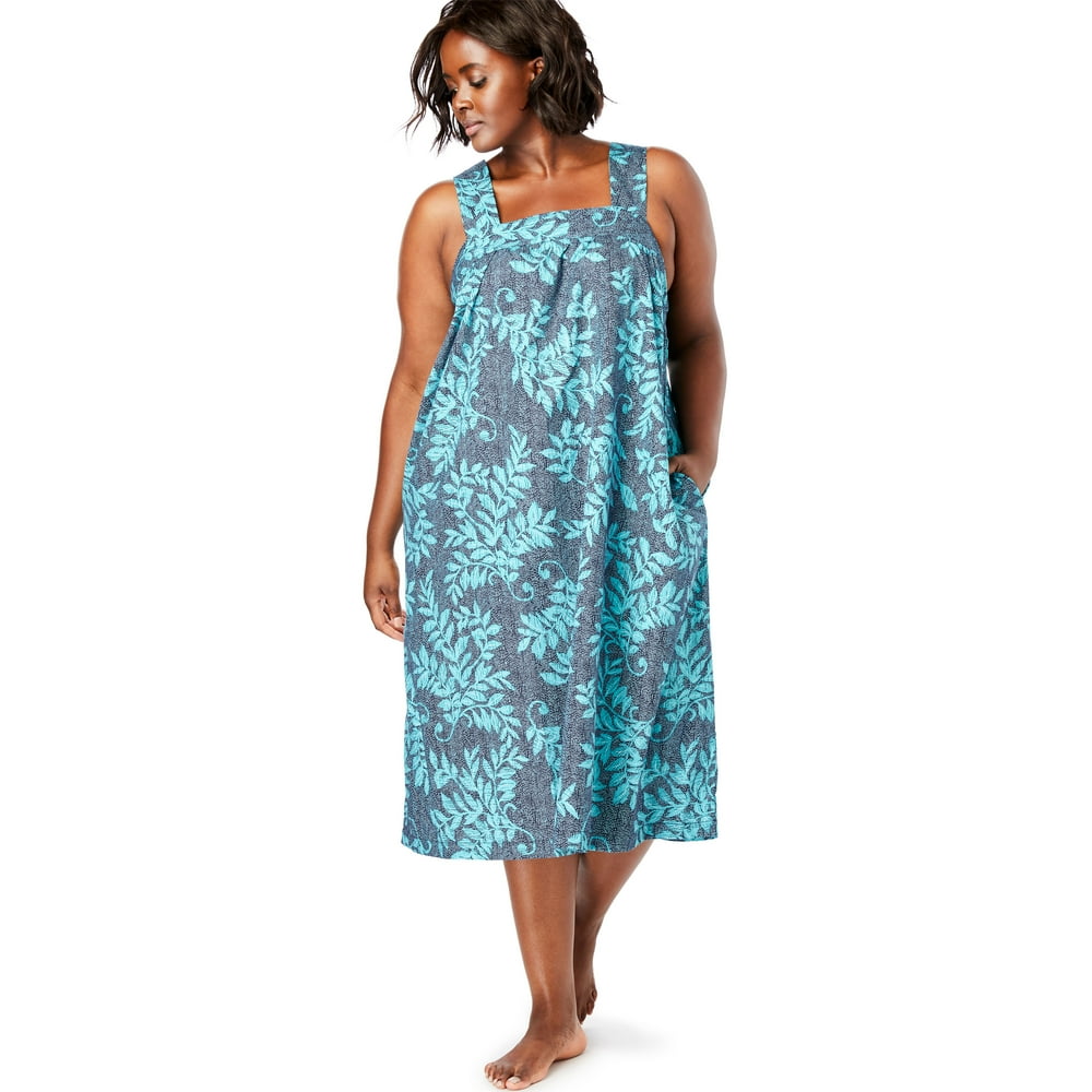 Dreams & Co. Dreams & Co. Women's Plus Size Print Sleeveless Square