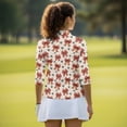 thumbnail image 5 of Uorisanigo Bow Tie Women's Dry-Fit Golf Polo Shirts Size M Casual Comfortable Long Sleeve Golf Polo Shirts Quarter Zip Fashionable 3/4 Roll Sleeve Versatile Workout Tops for Women, 5 of 7