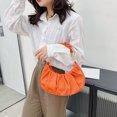 thumbnail image 4 of Bolsa Cartera de cuero plisado para mujer, Color puro, Hobos, para axilas (naranja) Ehuebsd Para Estrenar, 4 of 9