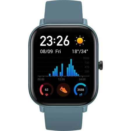 Amazfit - GTS Smartwatch 42mm Aluminum - Steel Blue With Silicone Band